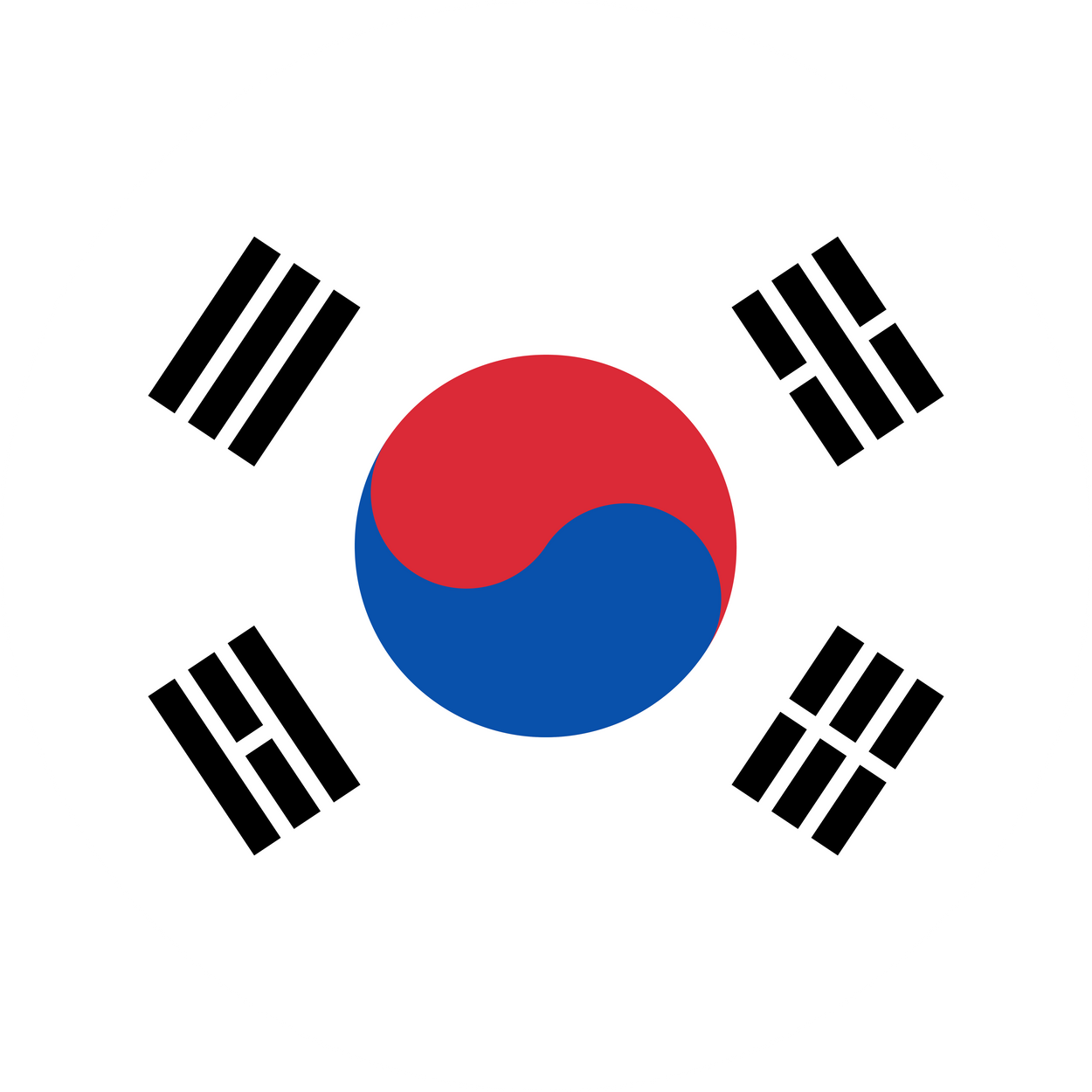 South Korea Flag Round Icon